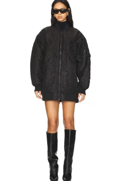 Women ALPHA INDUSTRIES Jackets & Coats>Quilted Belted Ma-1 Flight Jacket