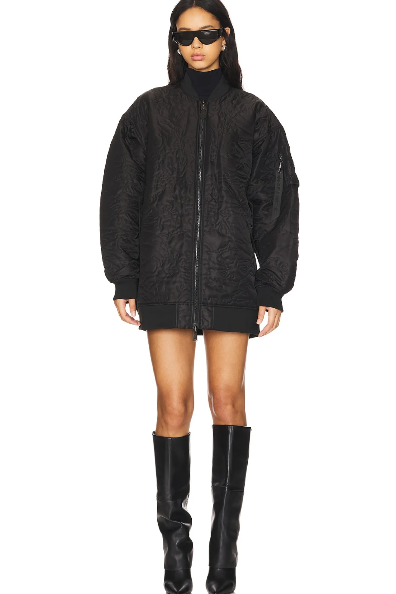 Women ALPHA INDUSTRIES Jackets & Coats>Quilted Belted Ma-1 Flight Jacket