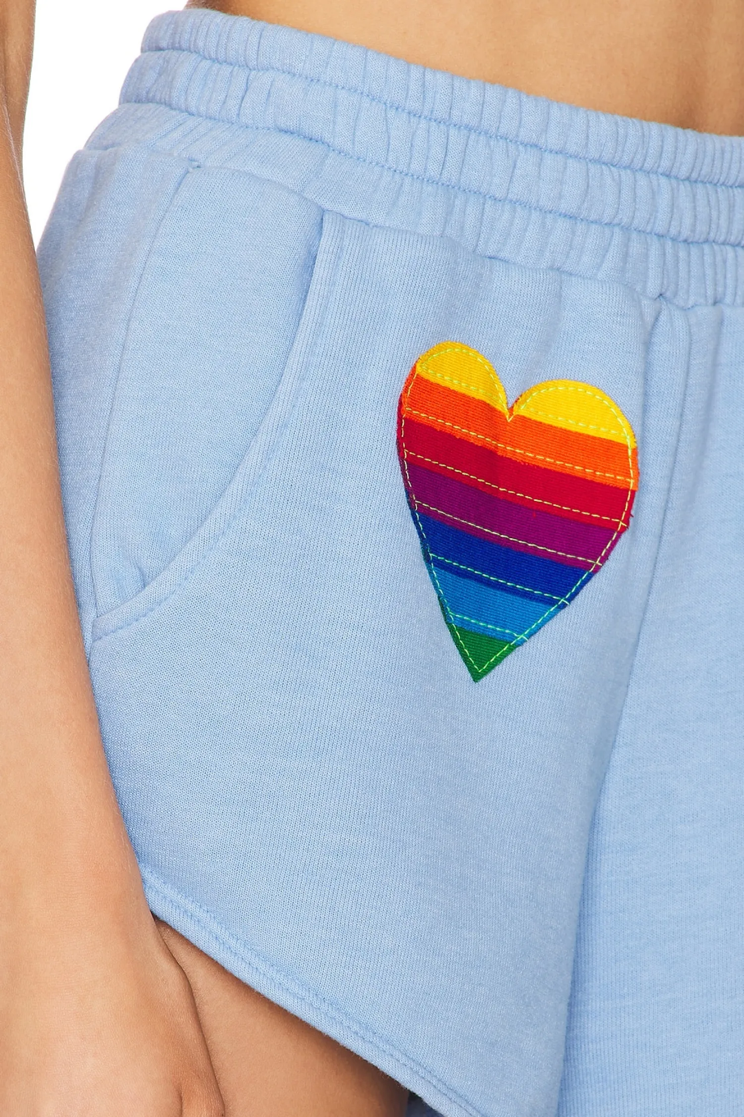 Women Aviator Nation Loungewear>Rainbow Heart Stitch Lounger Short