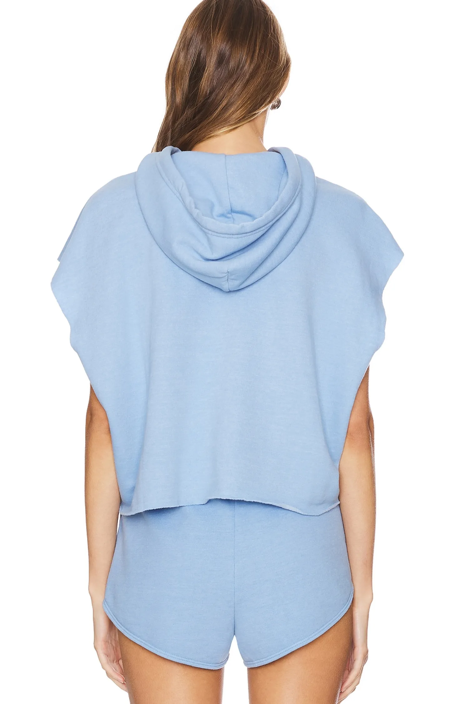 Women Aviator Nation Loungewear>Rainbow Heart Stitch Sleeveless Cropped Hoodie