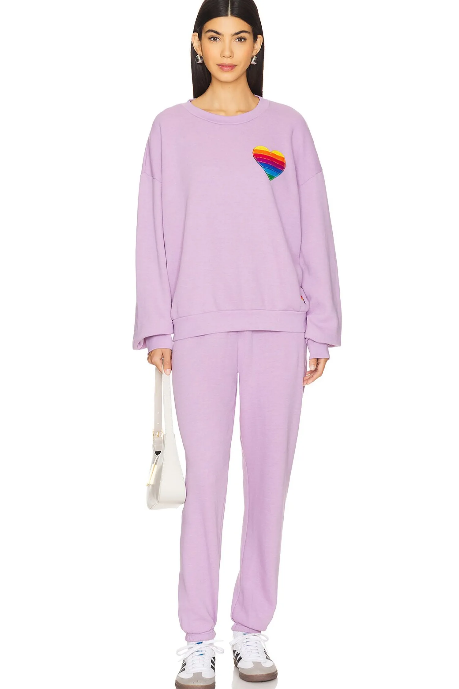 Women Aviator Nation Pants|Loungewear>Rainbow Heart Stitch Sweatpant