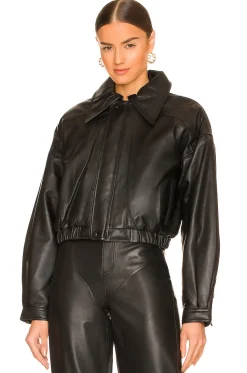 Women Camila Coelho Jackets & Coats>Raven Leather Jacket