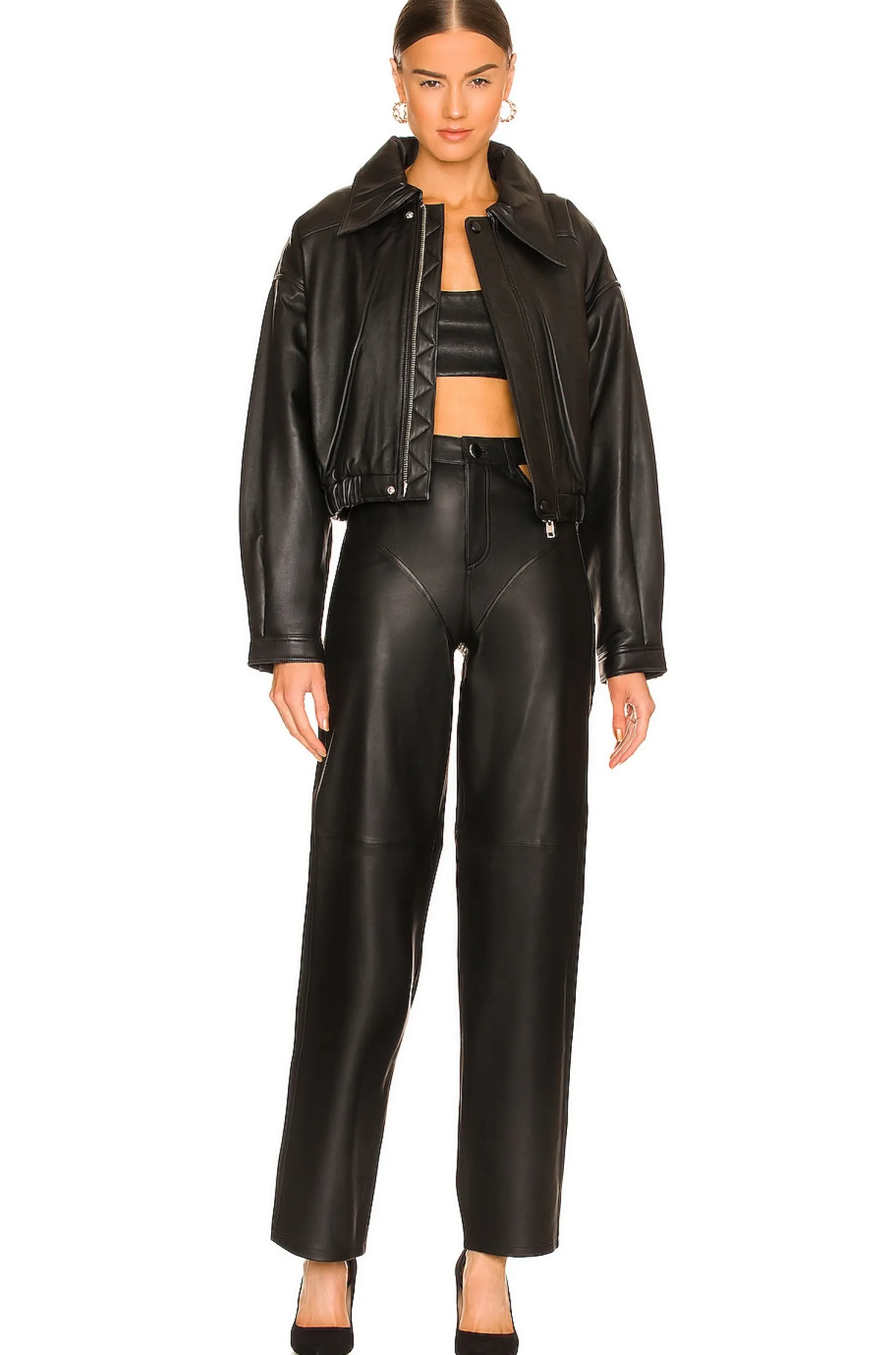 Women Camila Coelho Jackets & Coats>Raven Leather Jacket