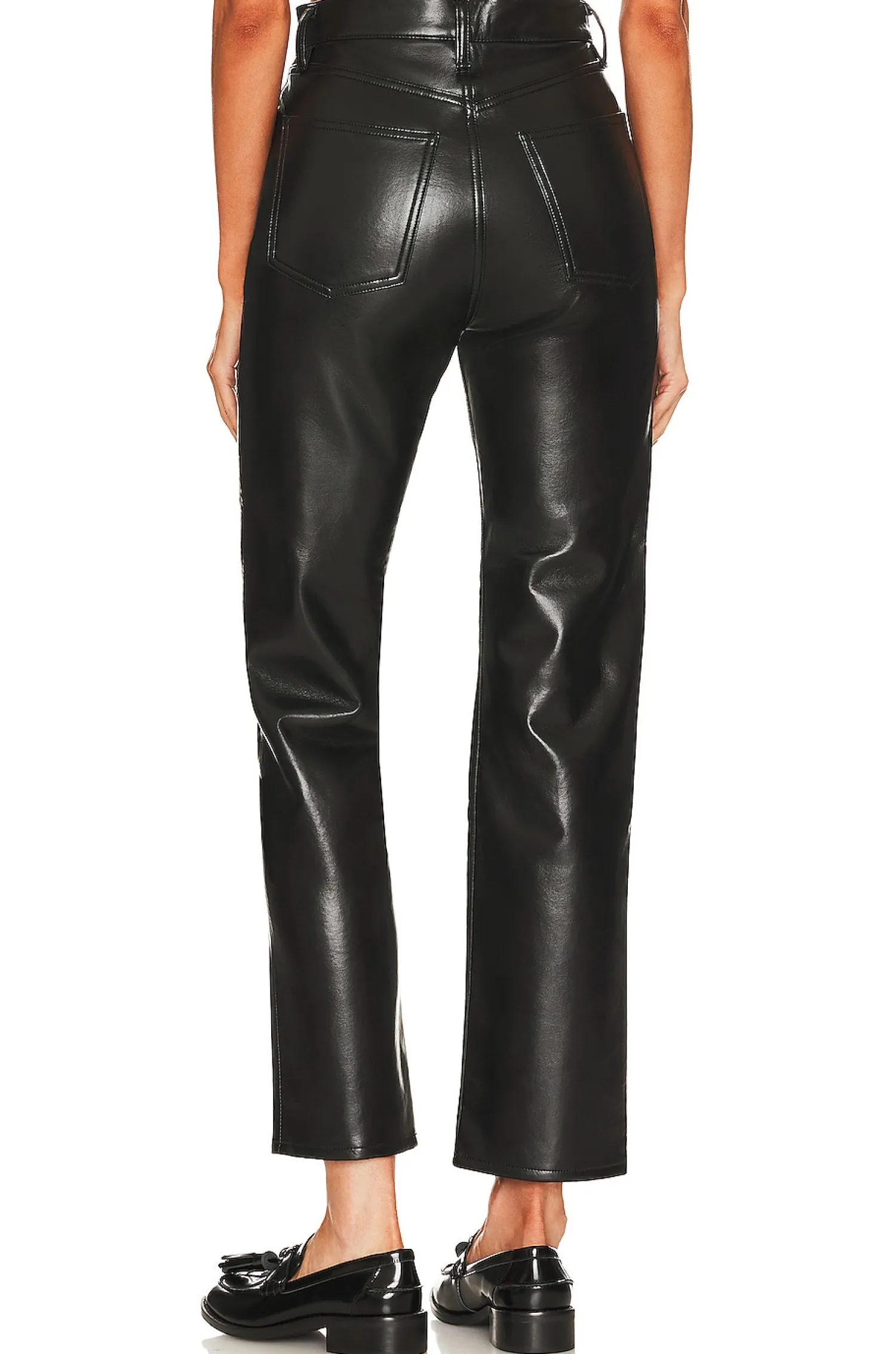 Women AGOLDE Pants>Recycled Leather Fitted 90's
