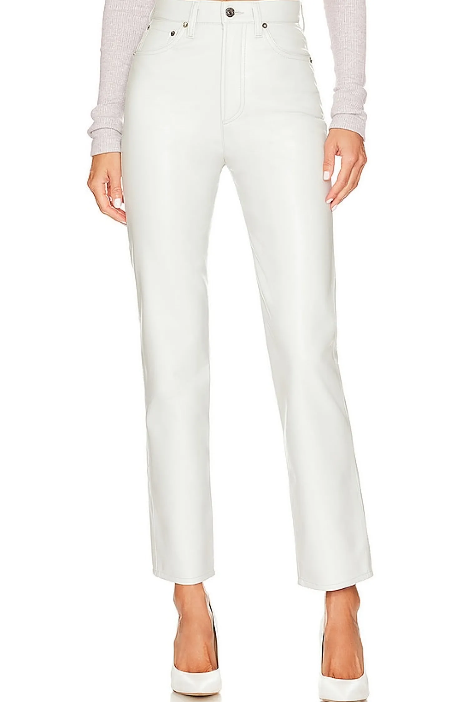 Women AGOLDE Pants>Recycled Leather Fitted 90's
