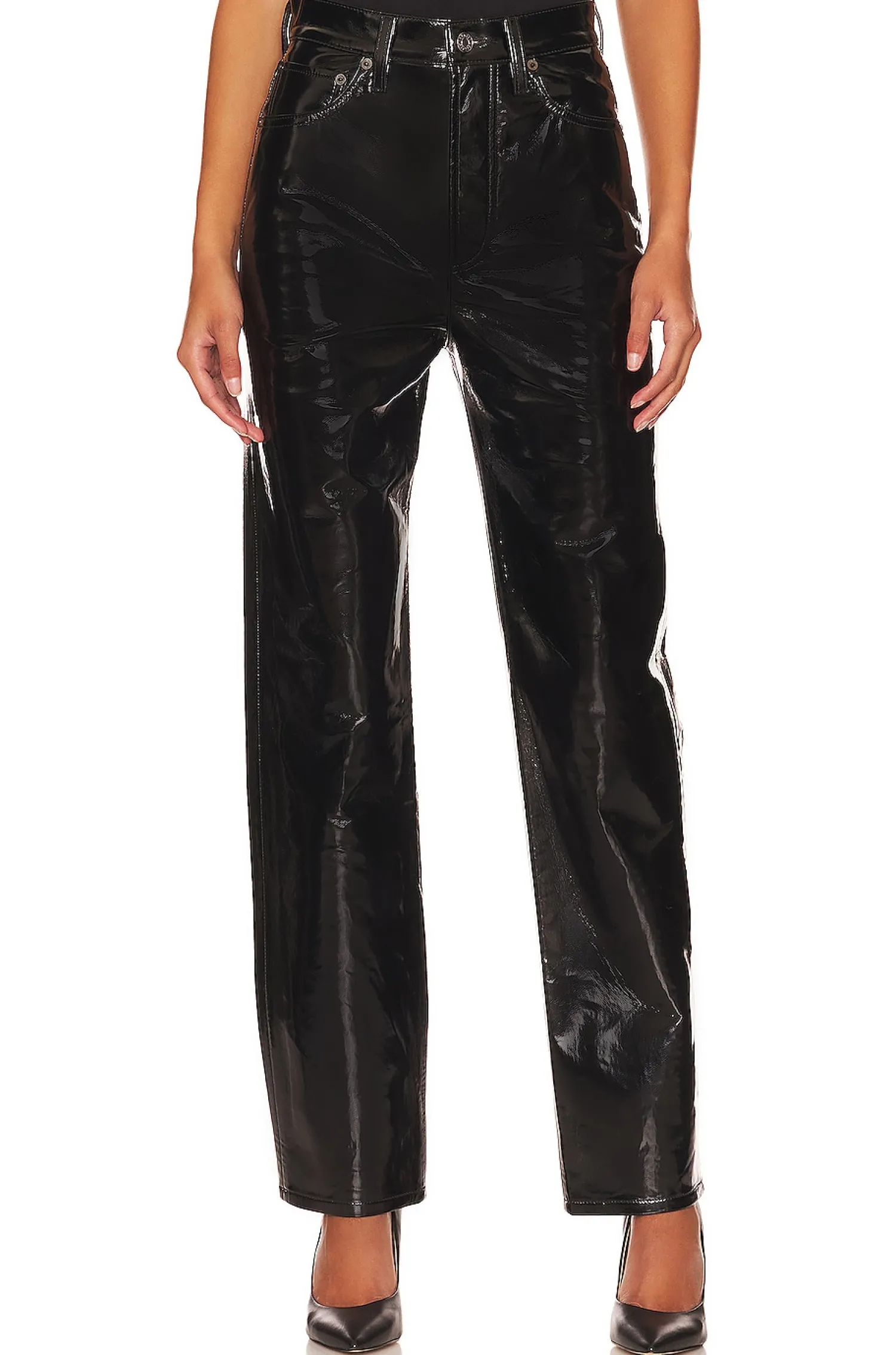 Women AGOLDE Pants>Recycled Leather 90's Pinch Waist
