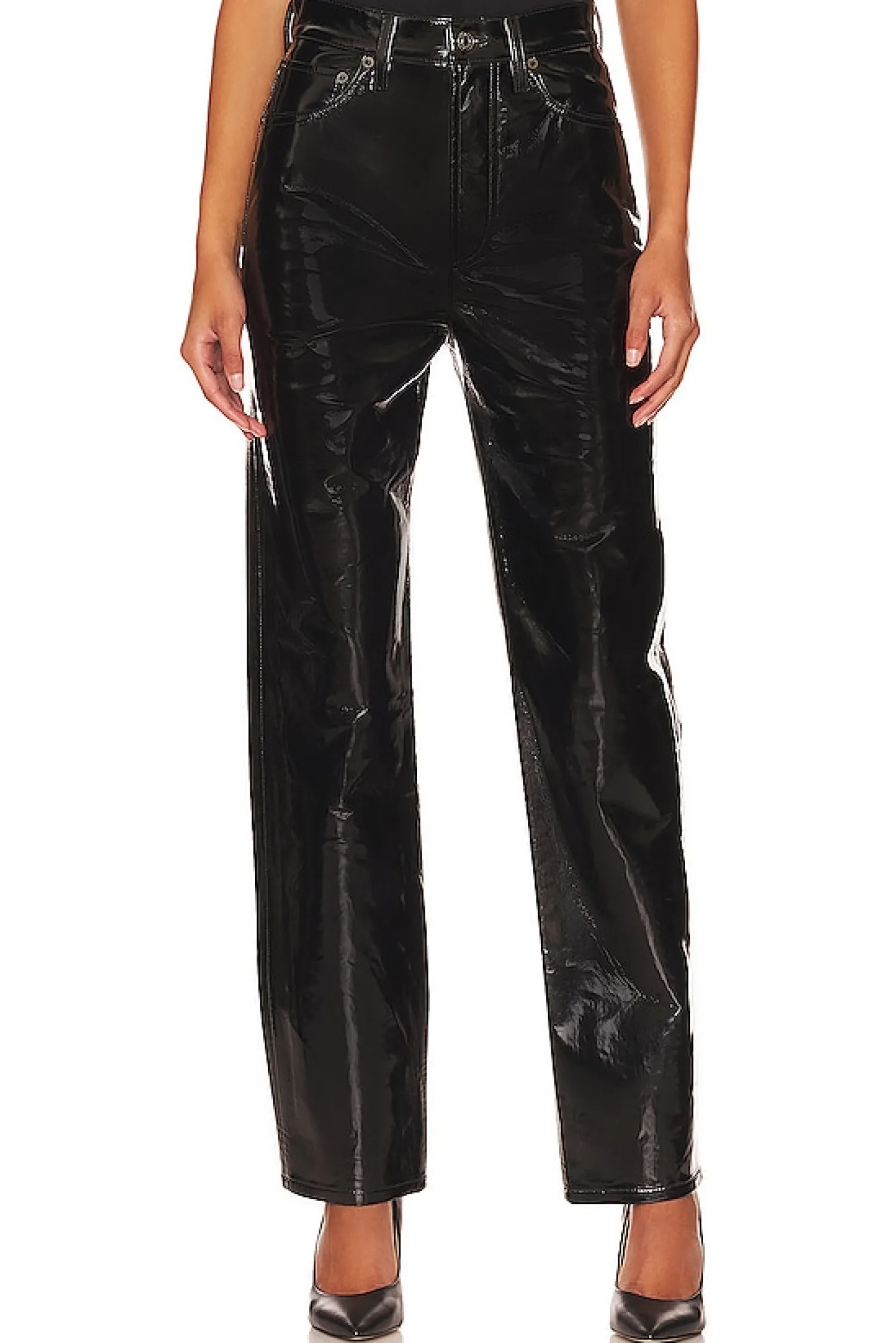 Women AGOLDE Pants>Recycled Leather 90's Pinch Waist