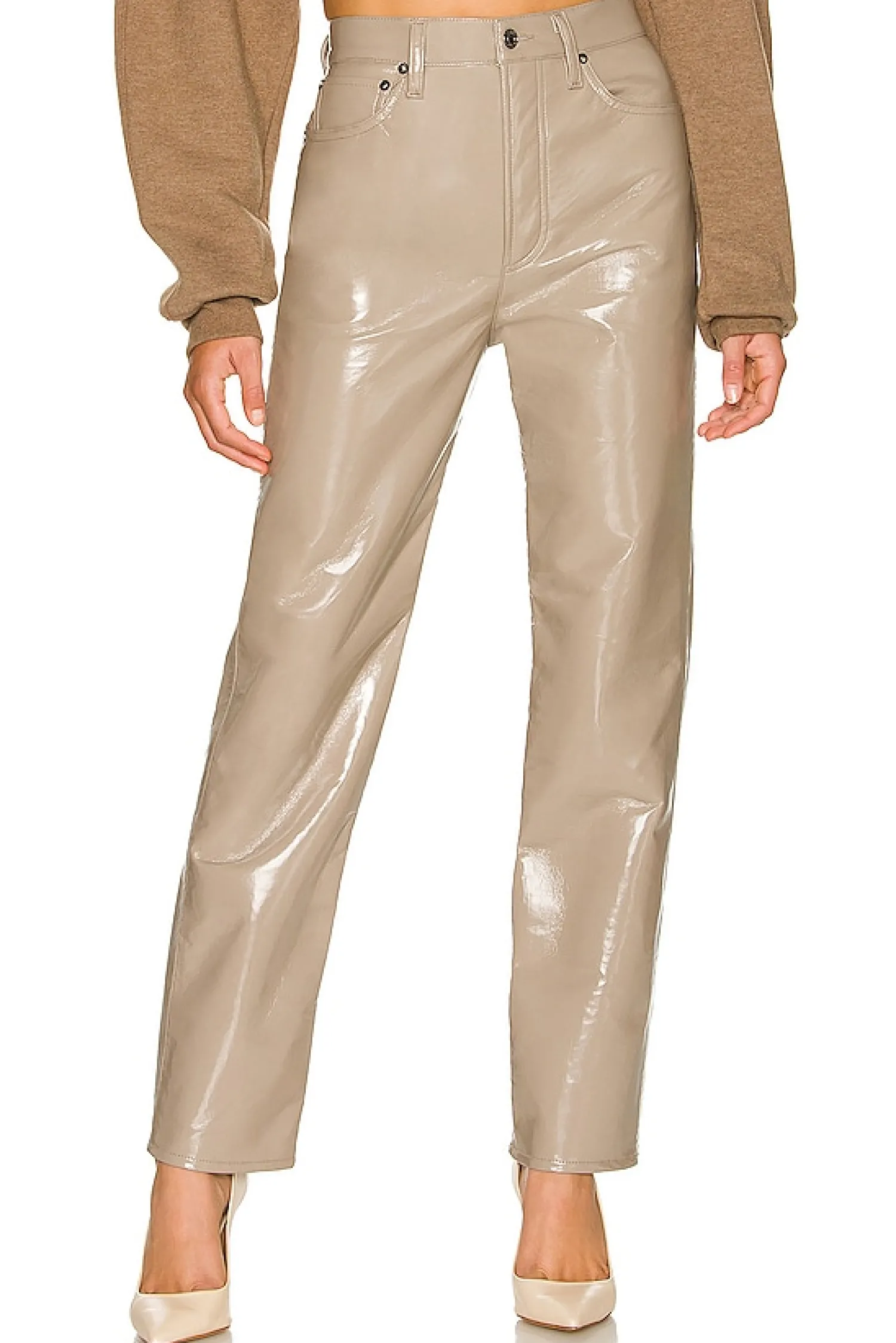 Women AGOLDE Pants>Recycled Leather 90's Pinch Waist