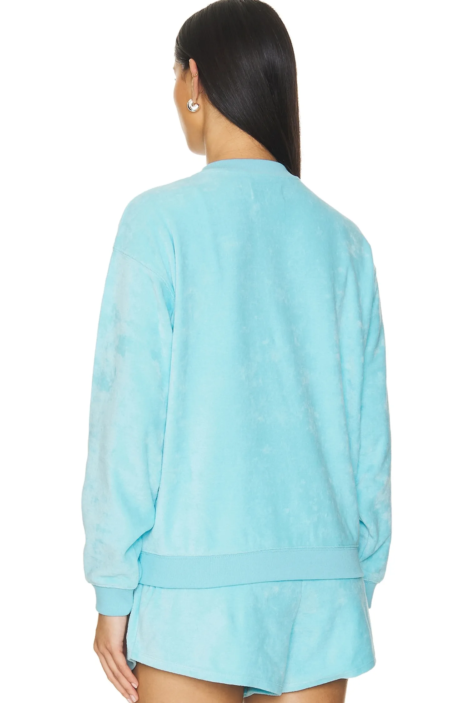 Women 7 Days Active Loungewear>Recycled Velvet Crewneck