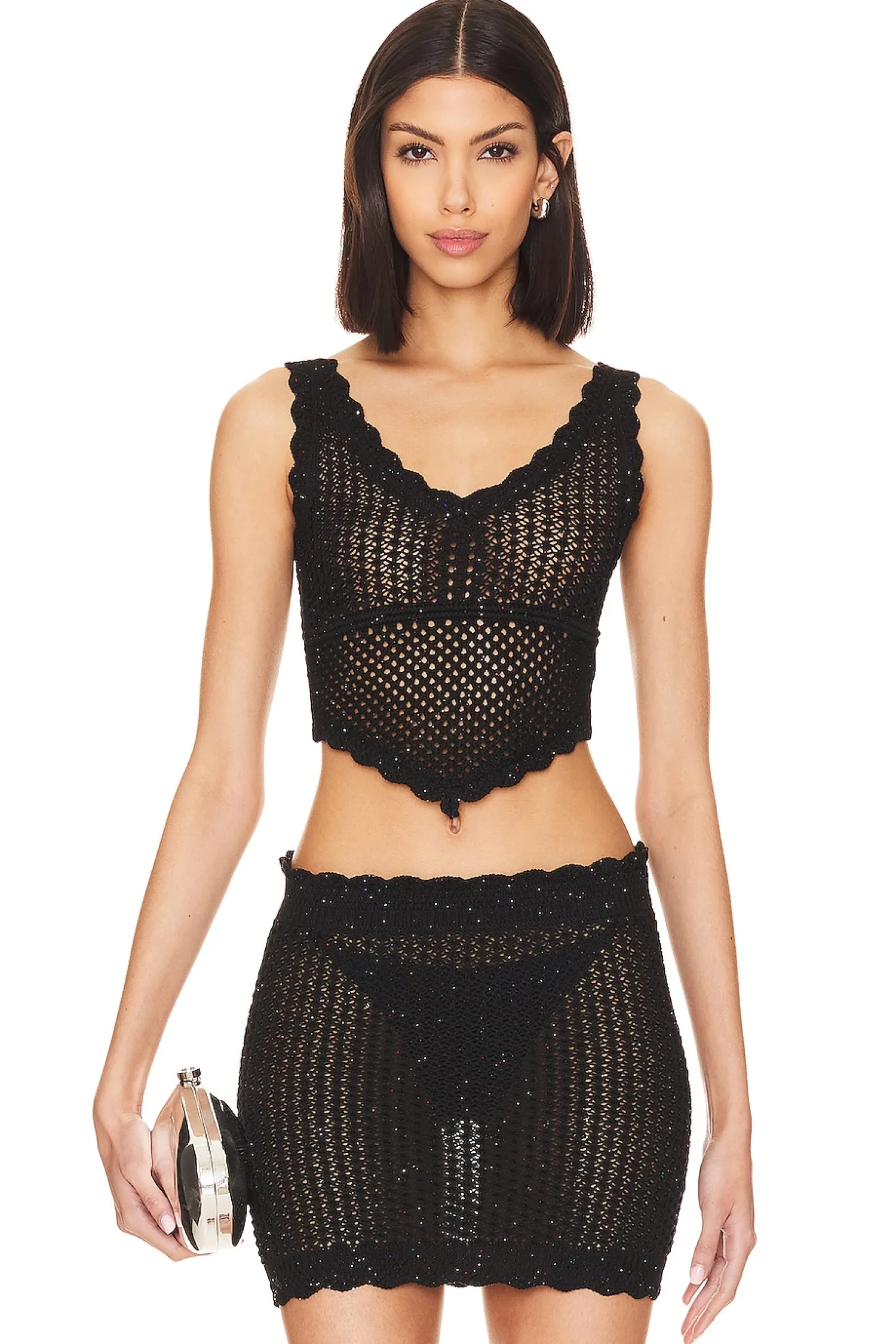 Women Lovers and Friends Matching Sets>Renata Knit Shimmer Top