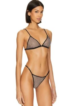 Women fleur du mal Lingerie & Sleepwear>Rhinestone Fishnet Triangle Bra