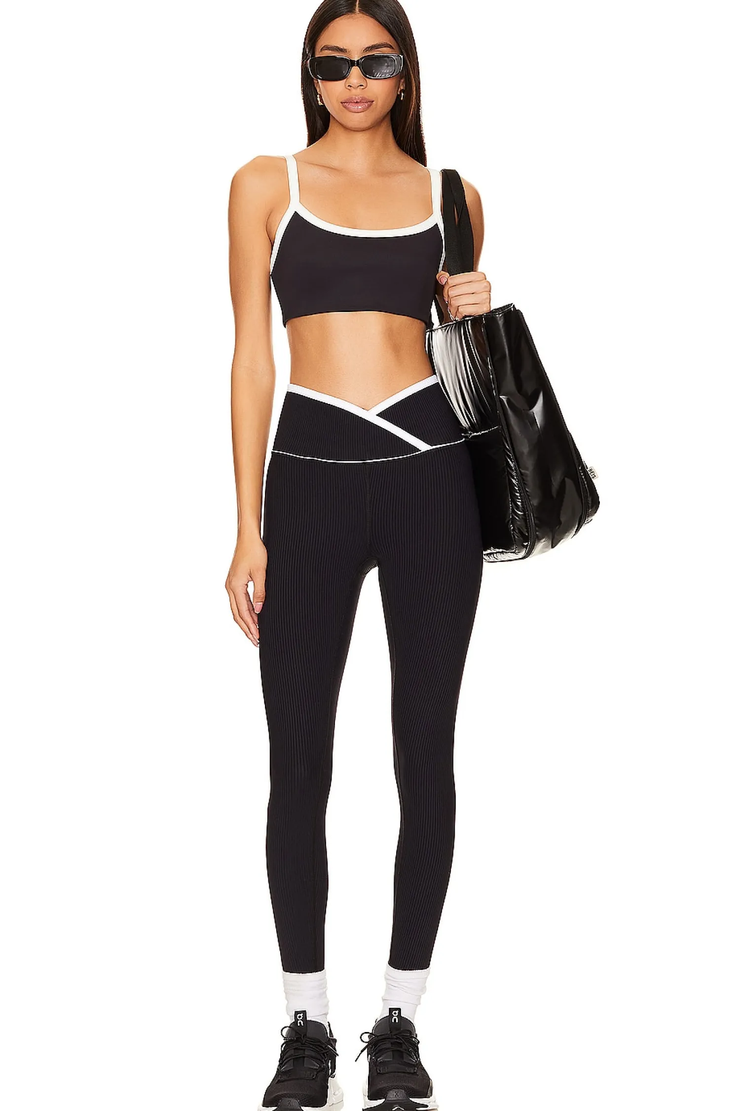 Women YEAR OF OURS Pants>Ribbed Two Tone Veronica Legging