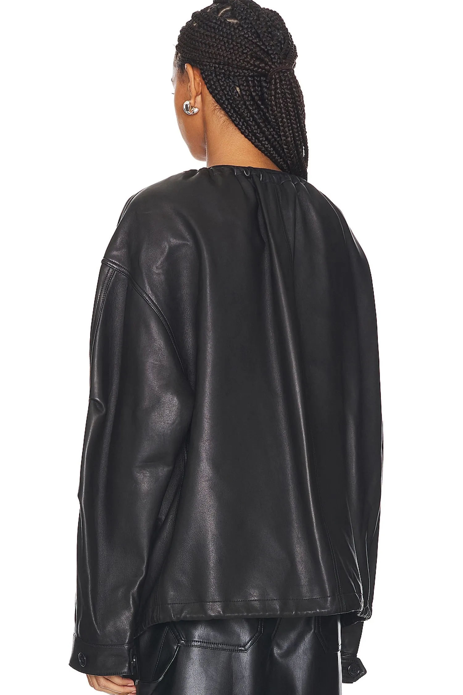 Women Helmut Lang Jackets & Coats>Ruched Leather Jacket
