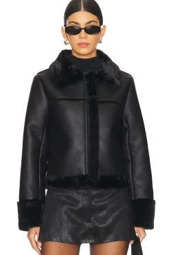Women superdown Jackets & Coats>Sasha Faux Leather Jacket