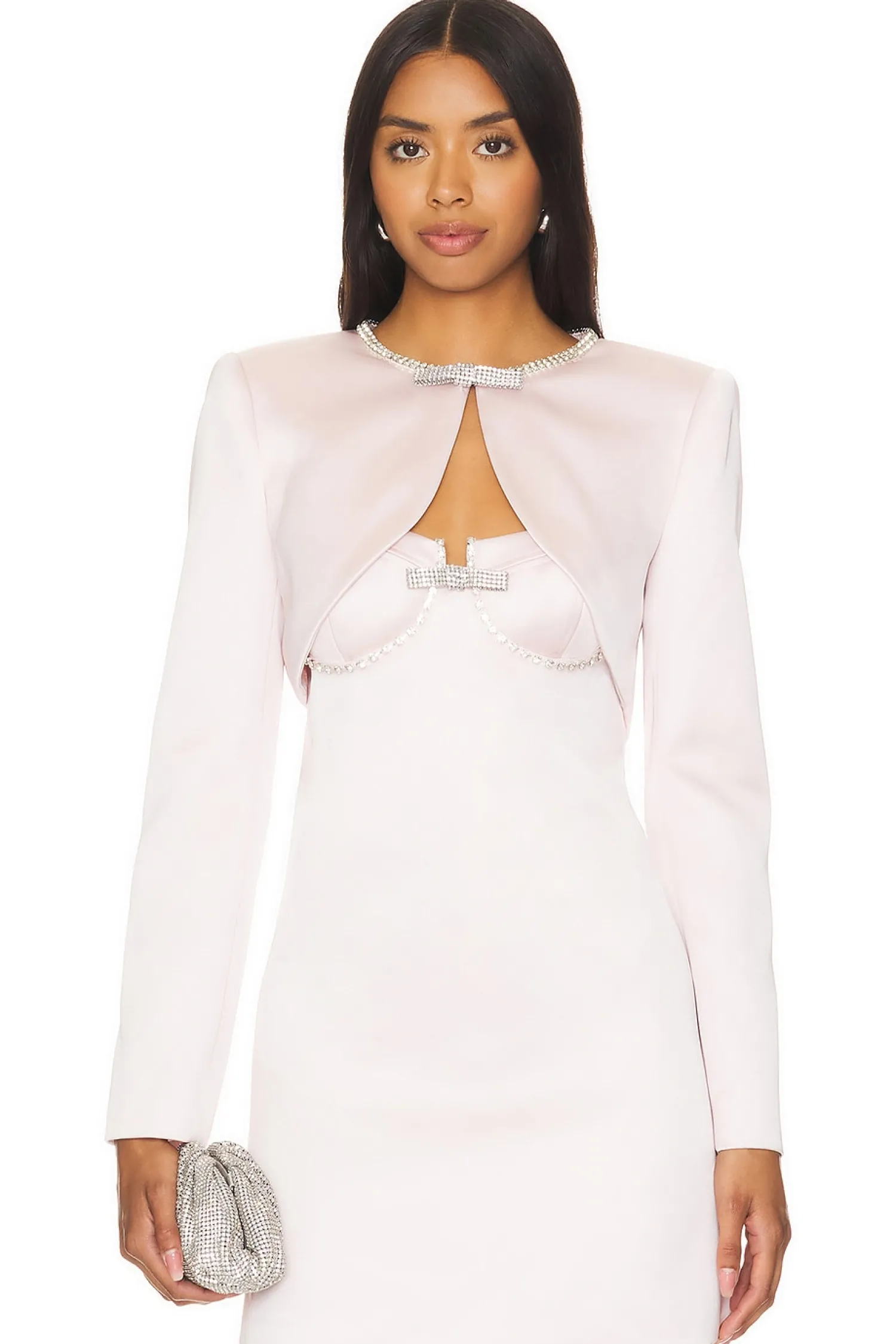 Women self-portrait Jackets & Coats>Satin Bolero Jacket