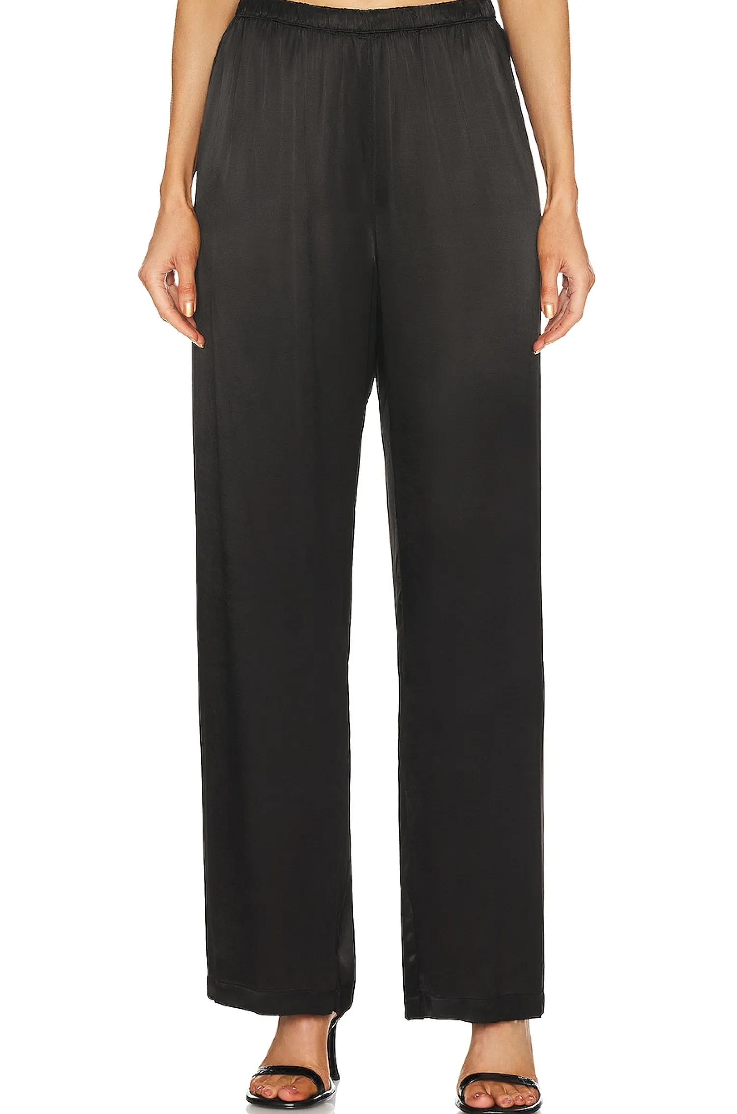 Women Enza Costa Pants>Satin High Waist Wide Leg