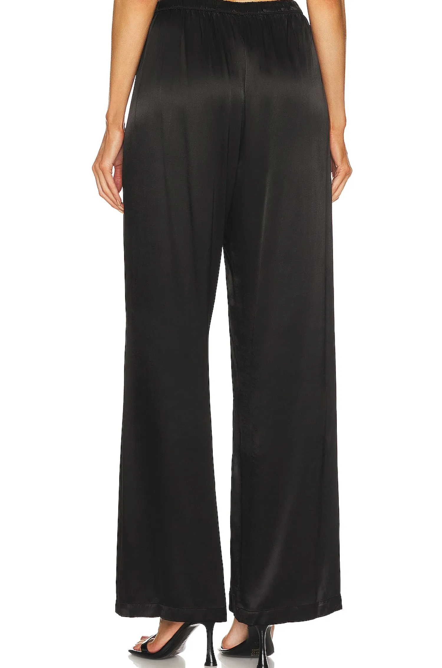 Women Enza Costa Pants>Satin High Waist Wide Leg