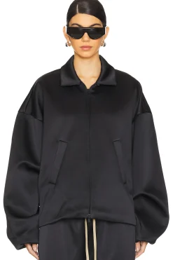 Women Fear of God ESSENTIALS Jackets & Coats>Satin Nylon Bomber Jacket