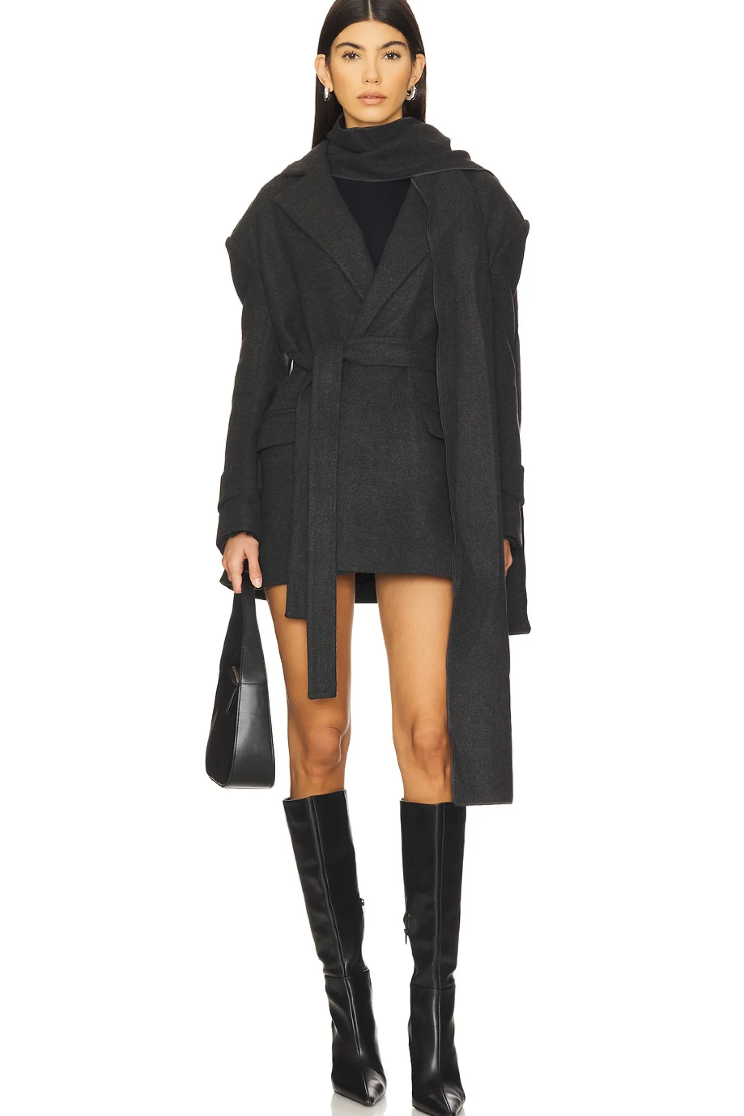 Women SELMACILEK Jackets & Coats>Scarf-detailed Cachet Blazer Jacket