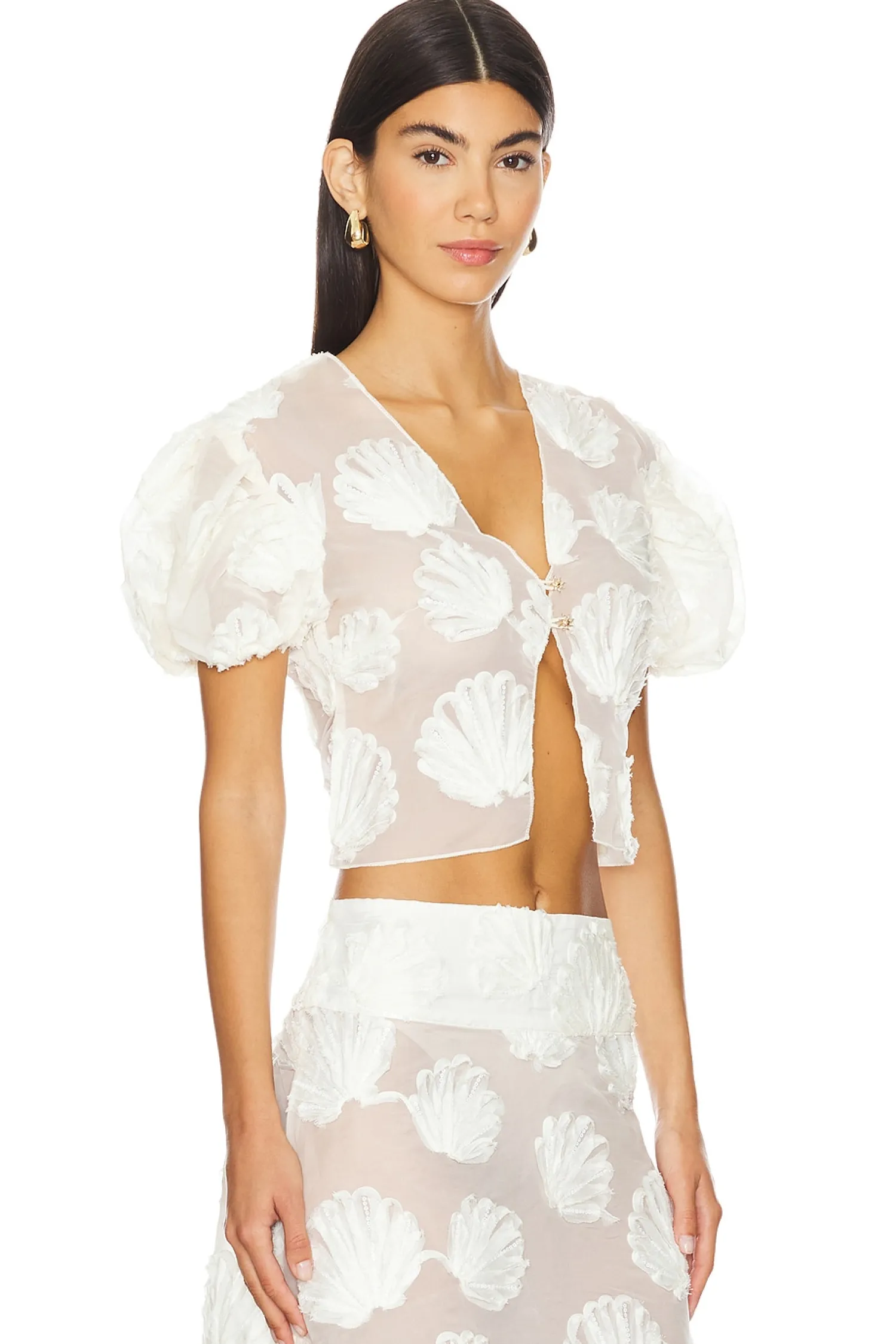 Women House of Sunny Matching Sets>Scattered Shell Blouse