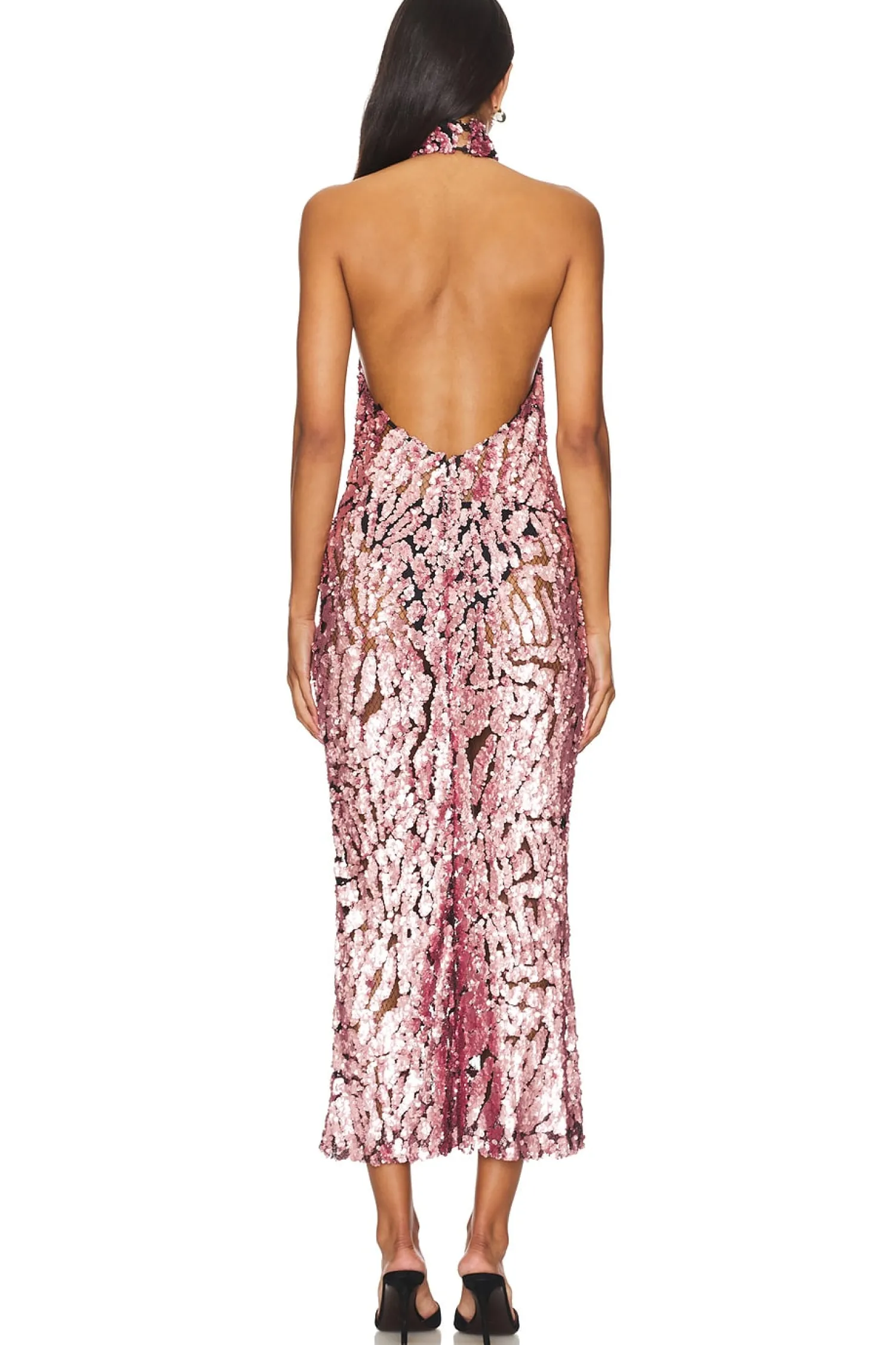 Women Lapointe Dresses>Sequin Halter Open Back Dress