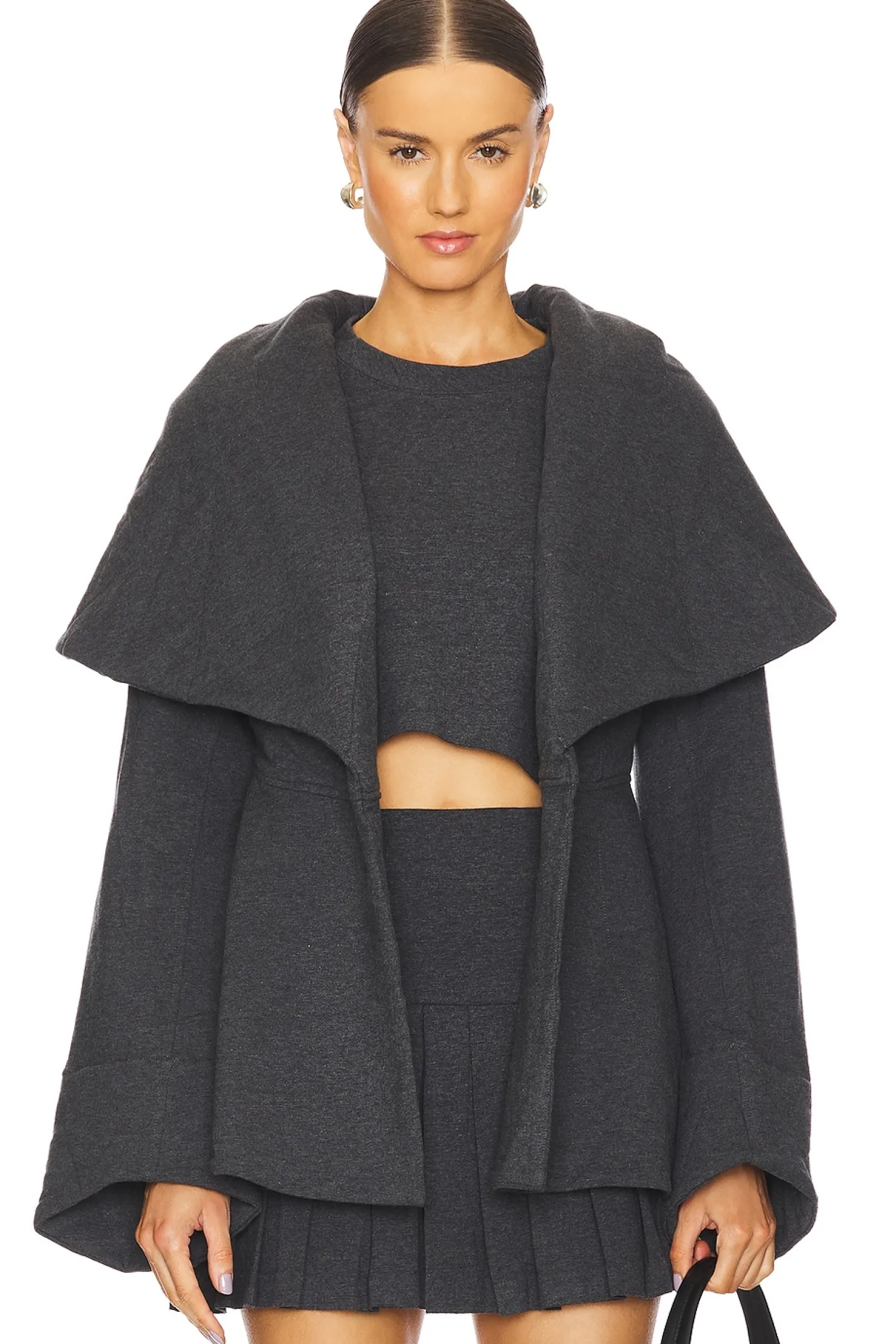 Women Norma Kamali Jackets & Coats>Shawl Collar Peplum Jacket
