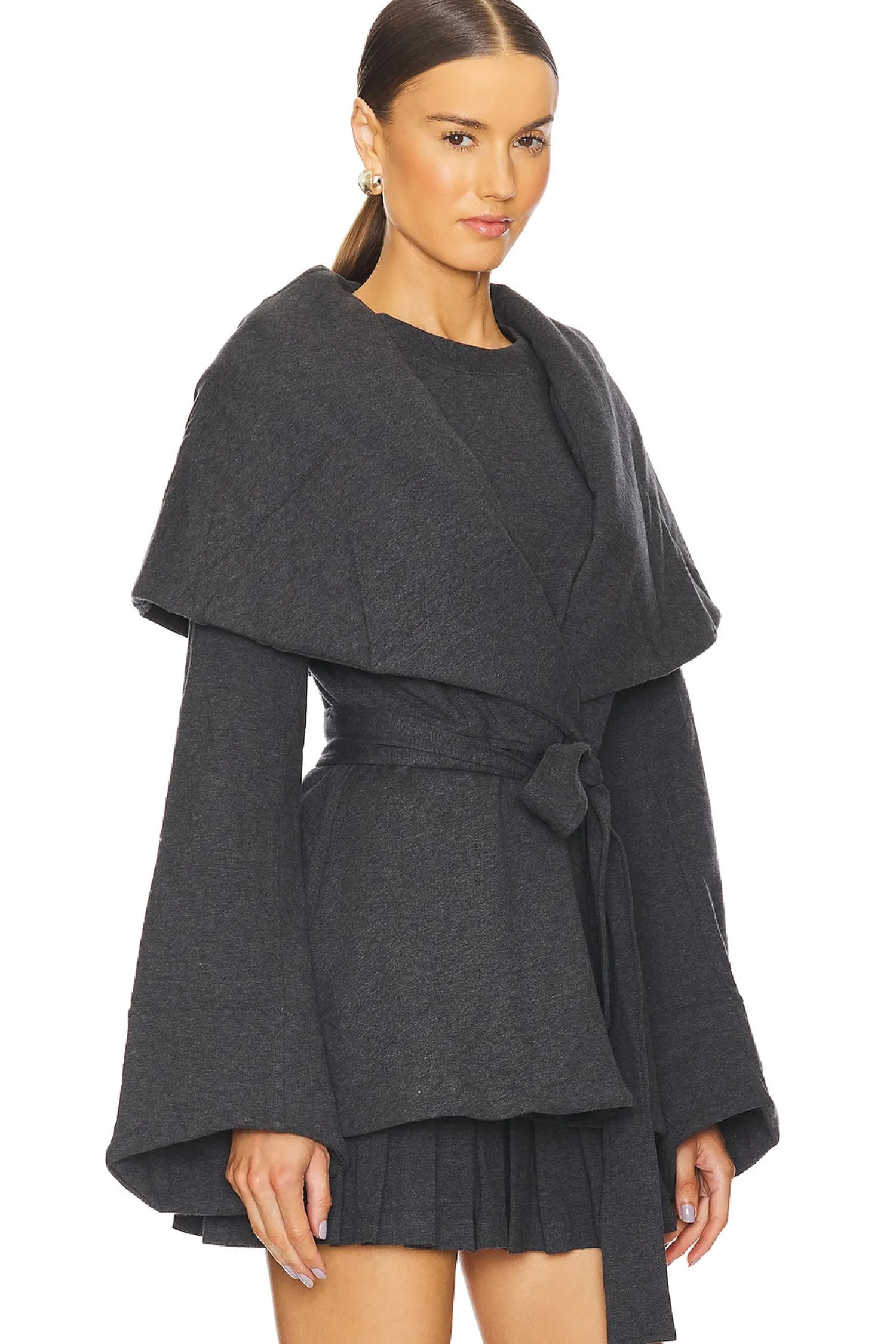 Women Norma Kamali Jackets & Coats>Shawl Collar Peplum Jacket