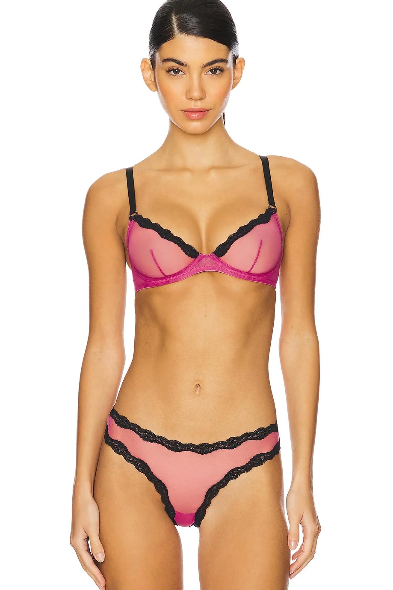 Women fleur du mal Lingerie & Sleepwear>Sheer Tulle Demi Bra