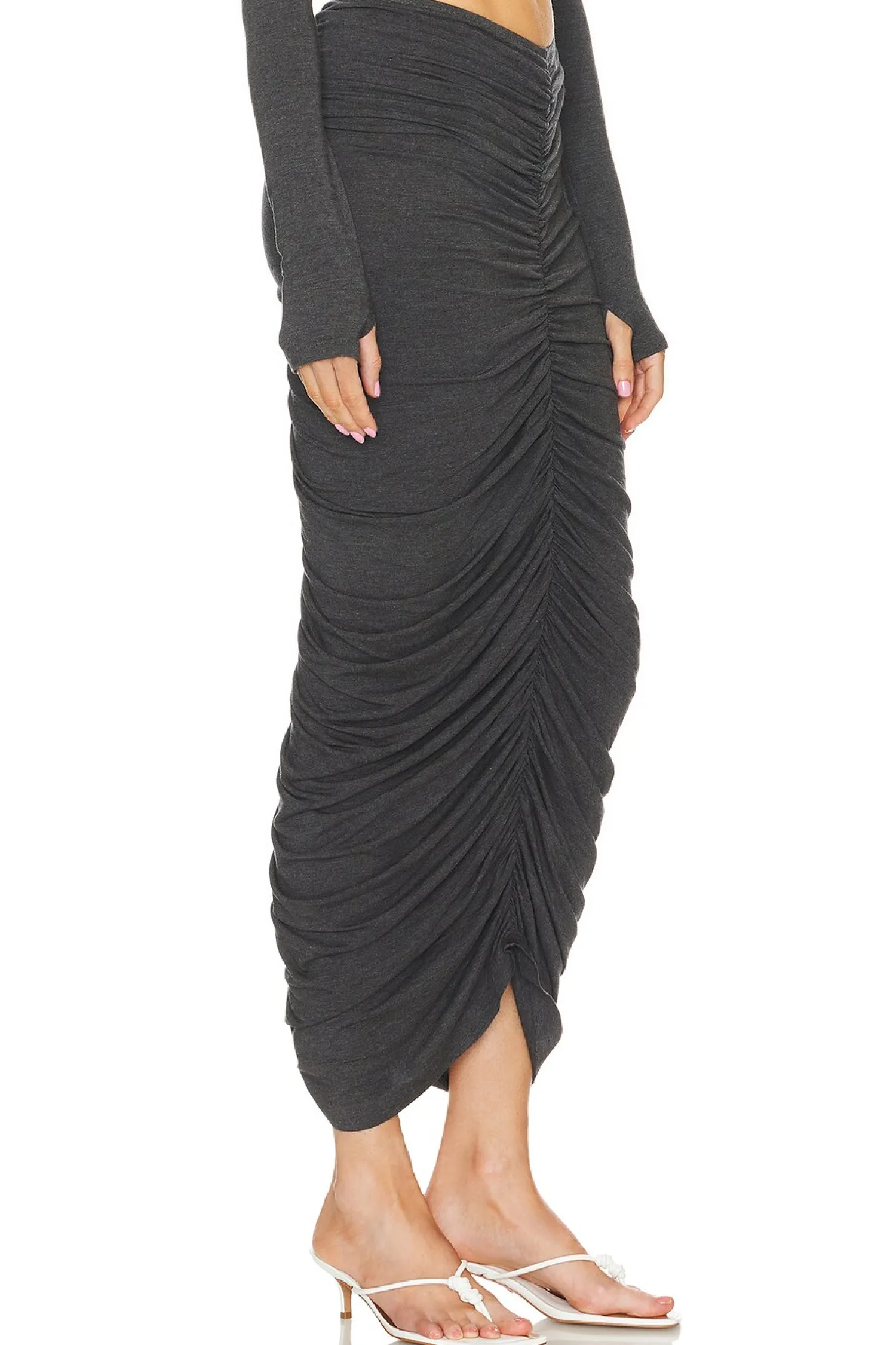 Women Norma Kamali Matching Sets>Shirred Long Skirt