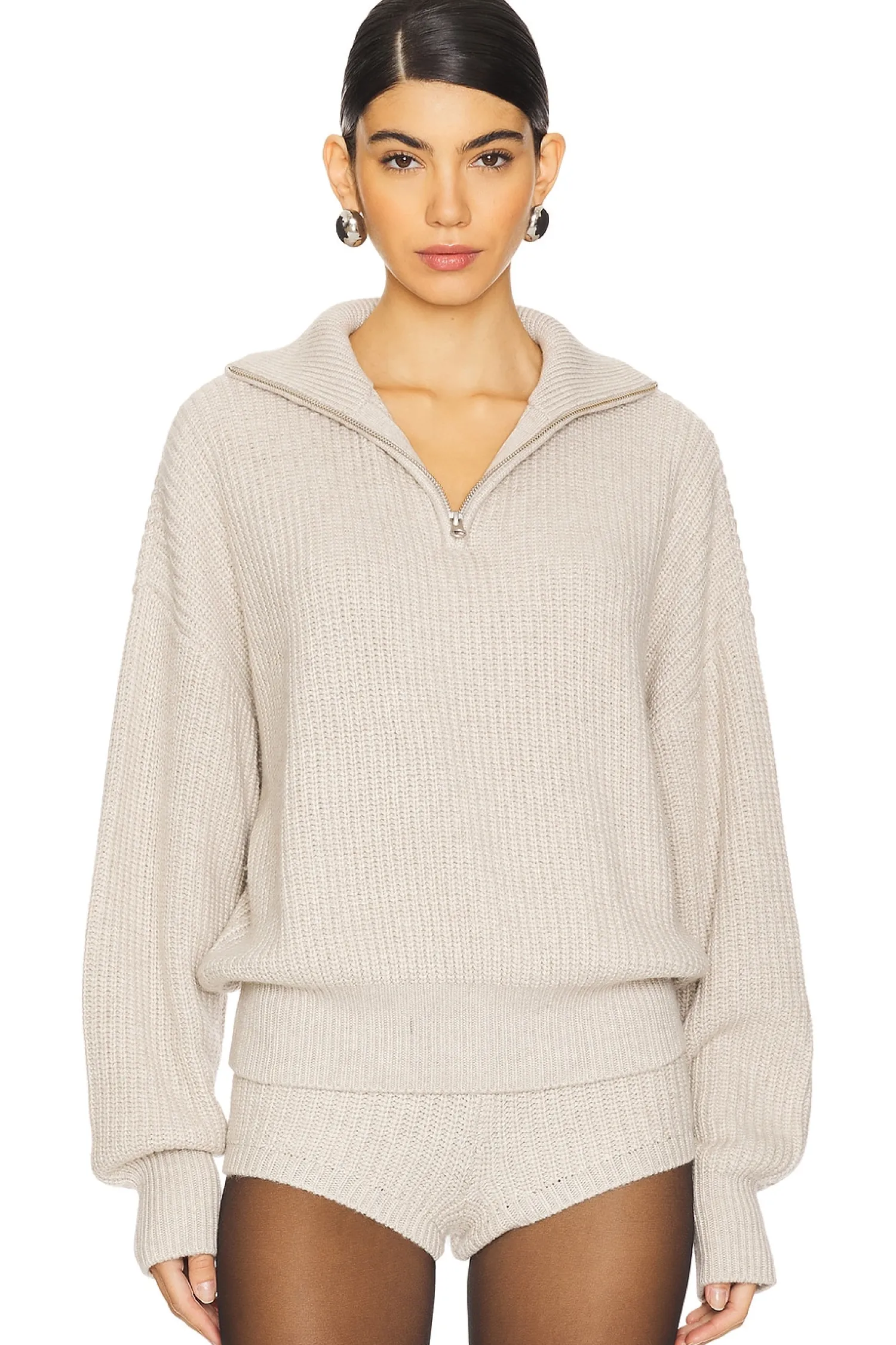 Women Lovers and Friends Matching Sets>Shivani Zip Sweater