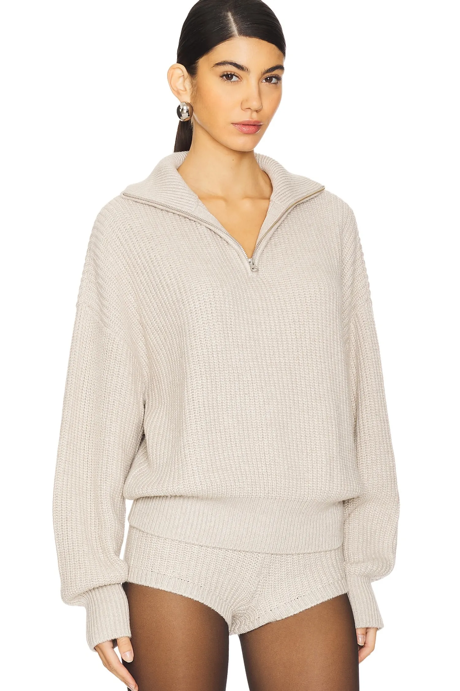 Women Lovers and Friends Matching Sets>Shivani Zip Sweater