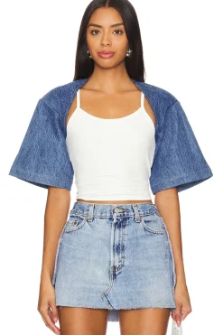 Women SAMI MIRO VINTAGE Jackets & Coats>Short Sleeve Denim Bolero