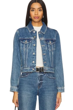 Women Good American Jackets & Coats>Shrunken Trucker Jacket