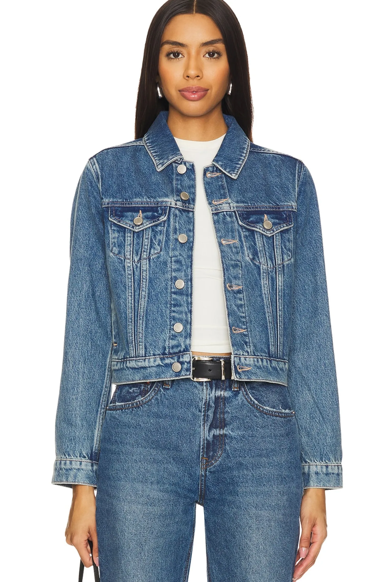 Women Good American Jackets & Coats>Shrunken Trucker Jacket