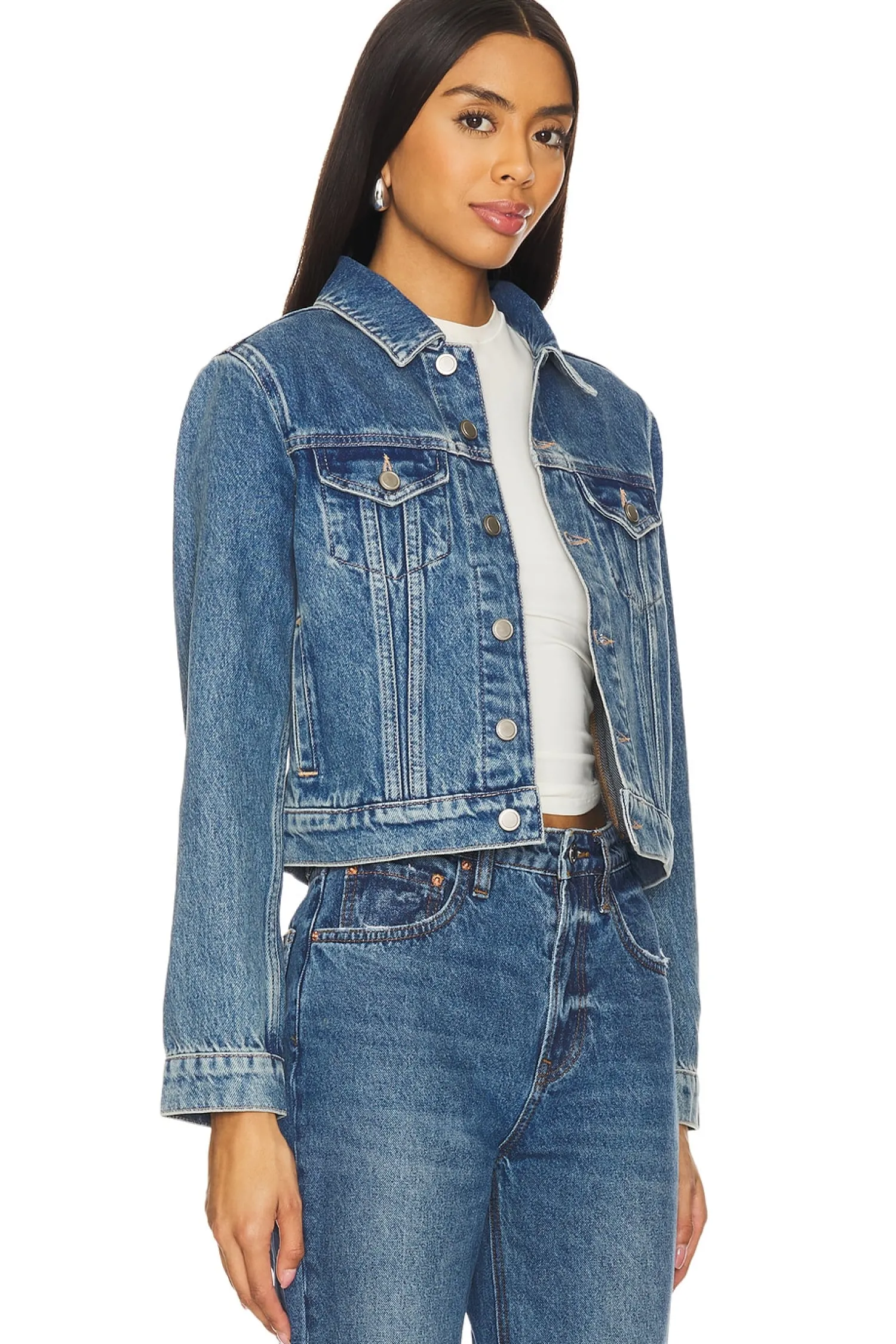 Women Good American Jackets & Coats>Shrunken Trucker Jacket