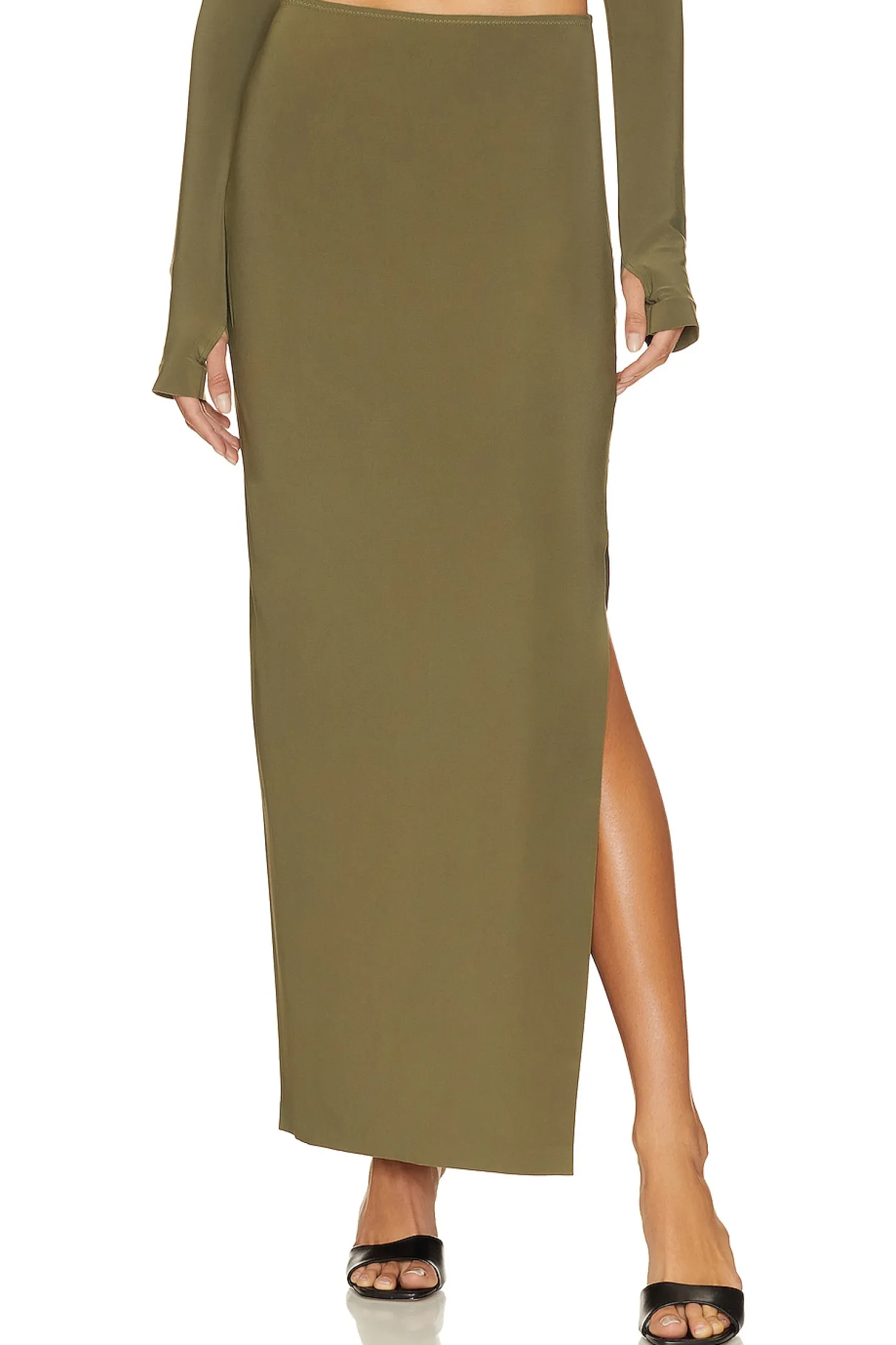 Women Norma Kamali Matching Sets>Side Slit Long Skirt