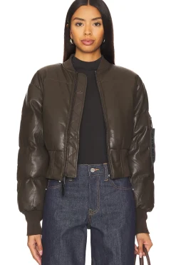 Women ALPHA INDUSTRIES Jackets & Coats>Sierra Faux Leather Short Puffer