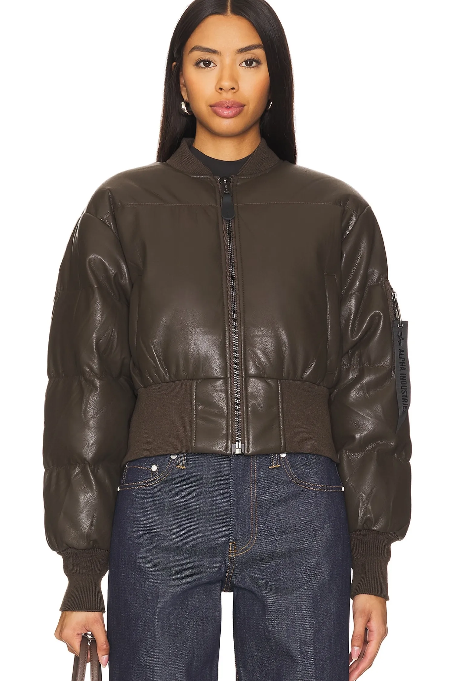 Women ALPHA INDUSTRIES Jackets & Coats>Sierra Faux Leather Short Puffer