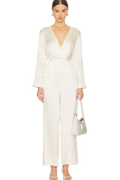 Women LUNYA Jumpsuits>Silk Long Sleeve Jumpsuit