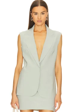 Women Norma Kamali Jackets & Coats>Sleeveless Single Breasted Jacket