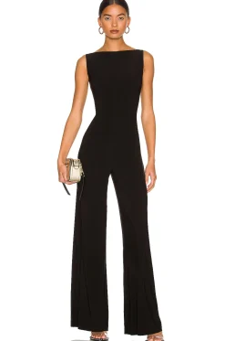 Women Norma Kamali Jumpsuits>Sleeveless X Straight Leg Jumpsuit
