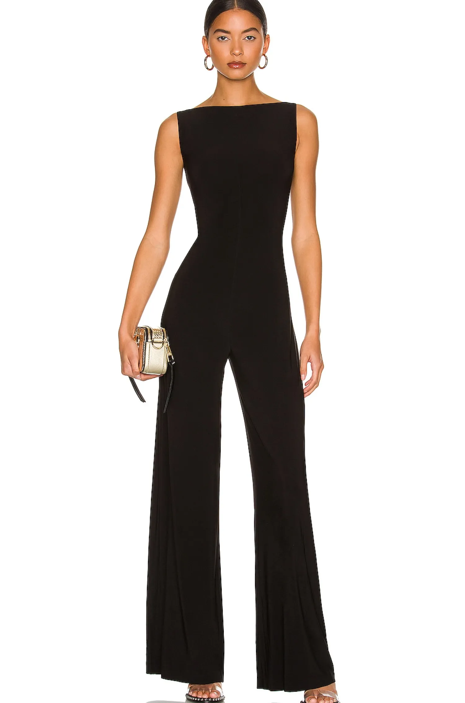 Women Norma Kamali Jumpsuits>Sleeveless X Straight Leg Jumpsuit