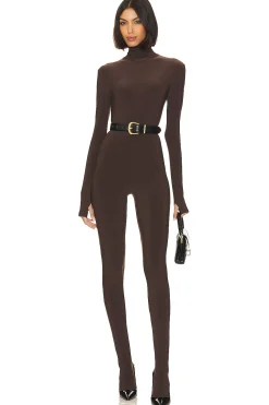 Women Norma Kamali Jumpsuits>Slim Fit Turtle Catsuit With Footsie