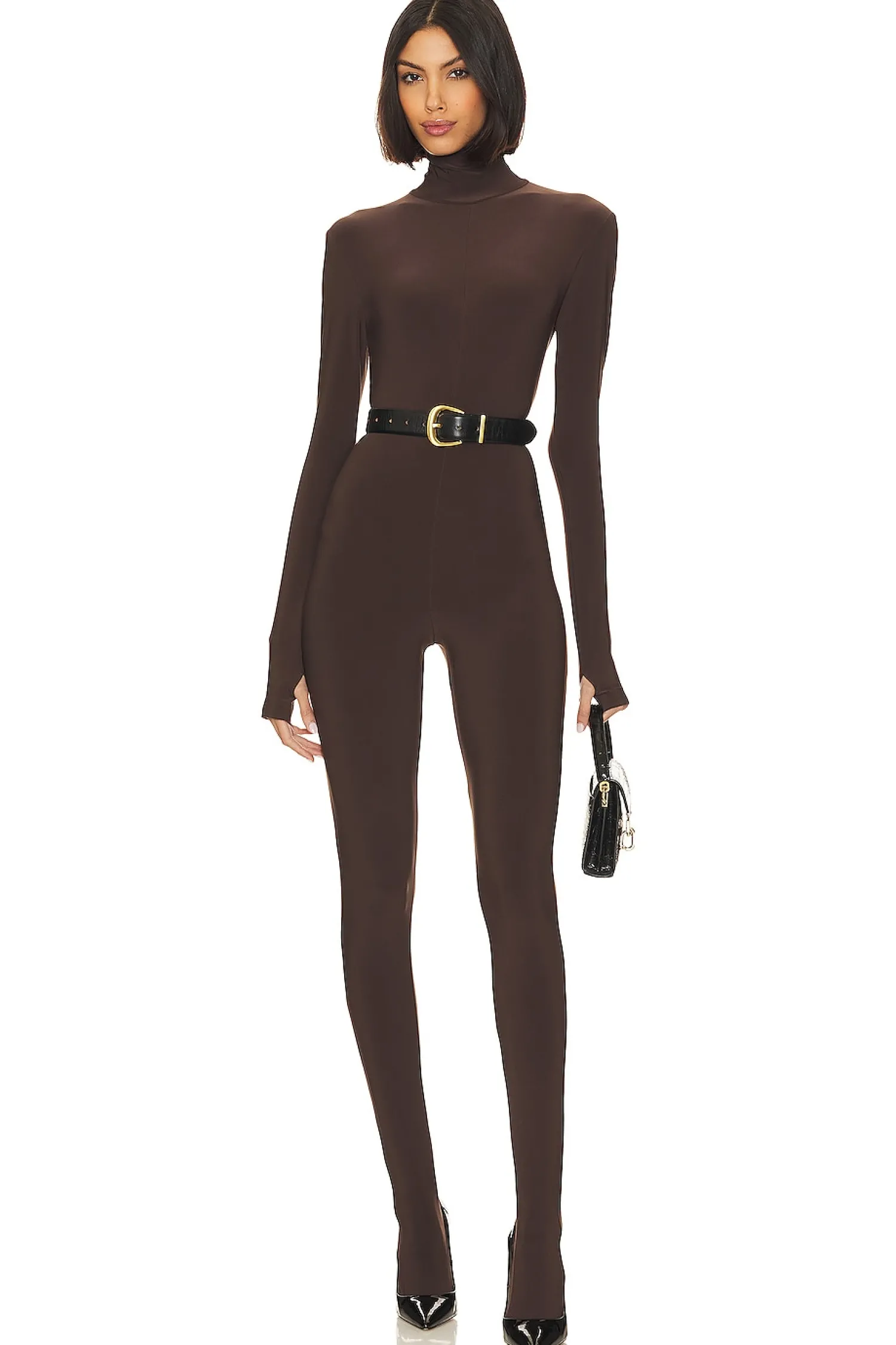 Women Norma Kamali Jumpsuits>Slim Fit Turtle Catsuit With Footsie