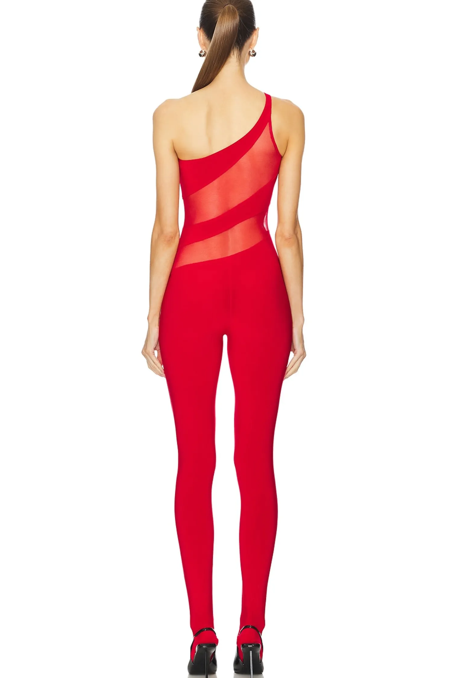 Women Norma Kamali Jumpsuits>Snake Mesh Catsuit With Footsie