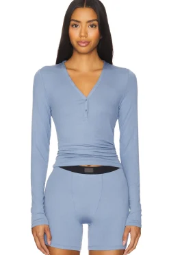 Women LUNYA Lingerie & Sleepwear>Soft Modal Rib V-neck Henley