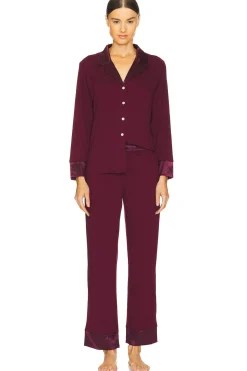 Women Flora Nikrooz Lingerie & Sleepwear>Solid Knit Long Sleeve Notch Set