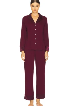 Women Flora Nikrooz Lingerie & Sleepwear>Solid Knit Long Sleeve Notch Set