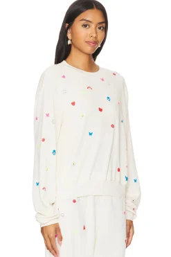 Women Lauren Moshi Loungewear>Spalding Drop Shoulder Crop Pullover Charm Elements