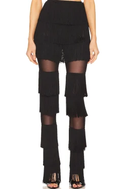Women Norma Kamali Pants>Spliced Boot Pant With Fringe